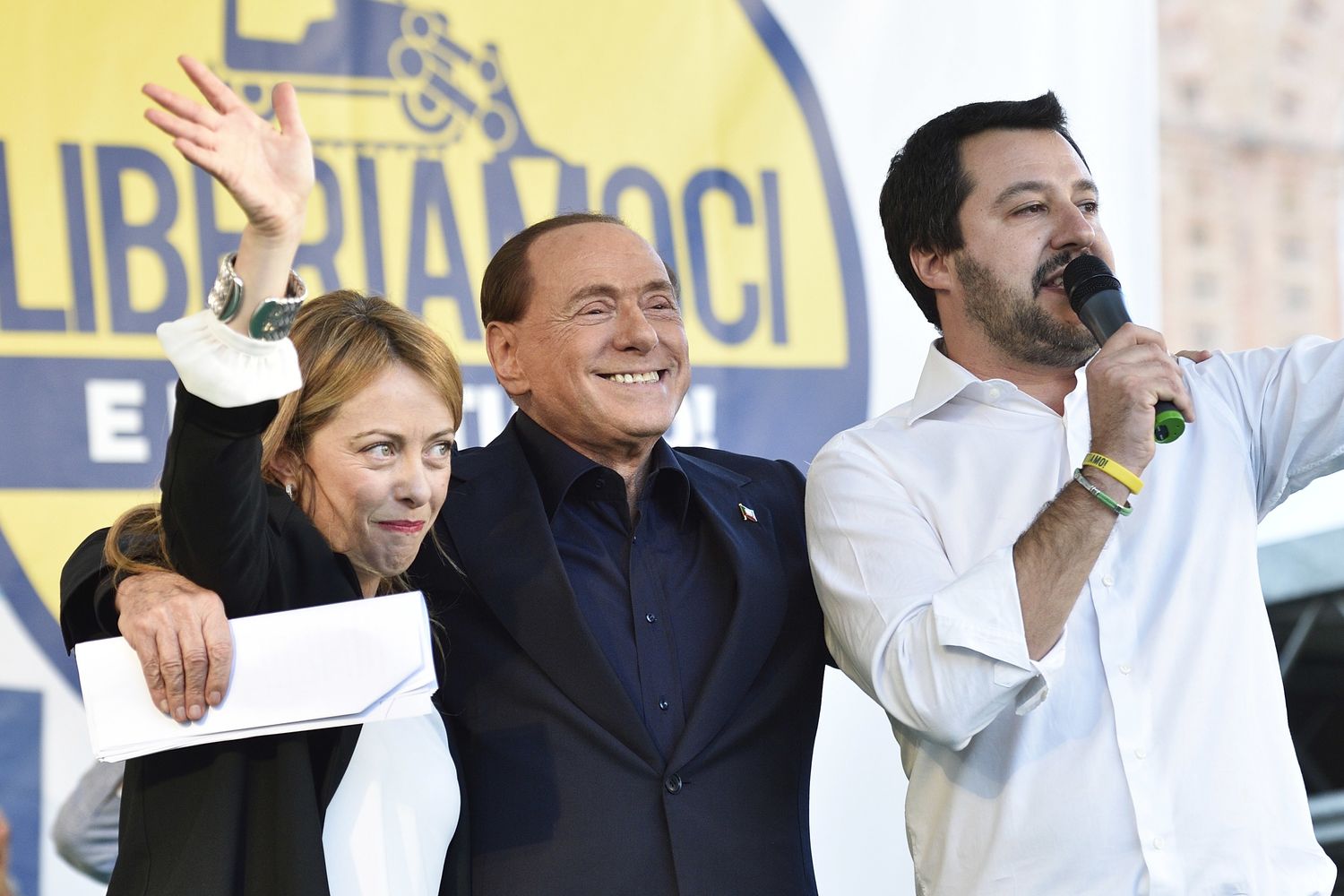 Giorgia Meloni, Silvio Berlusconi e Matteo Salvini&nbsp;