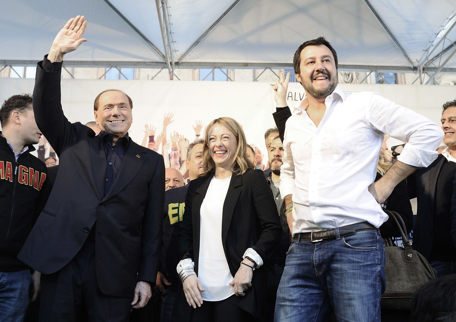 Silvio Berlusconi, Giorgia Meloni e Matteo Salvini&nbsp;