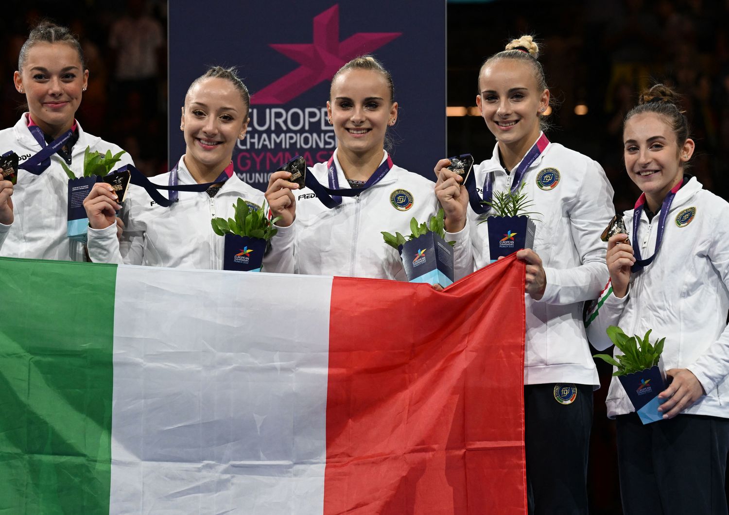 Le cinque campionesse italiane di ginnastica artistica agli Europei di Monaco&nbsp;