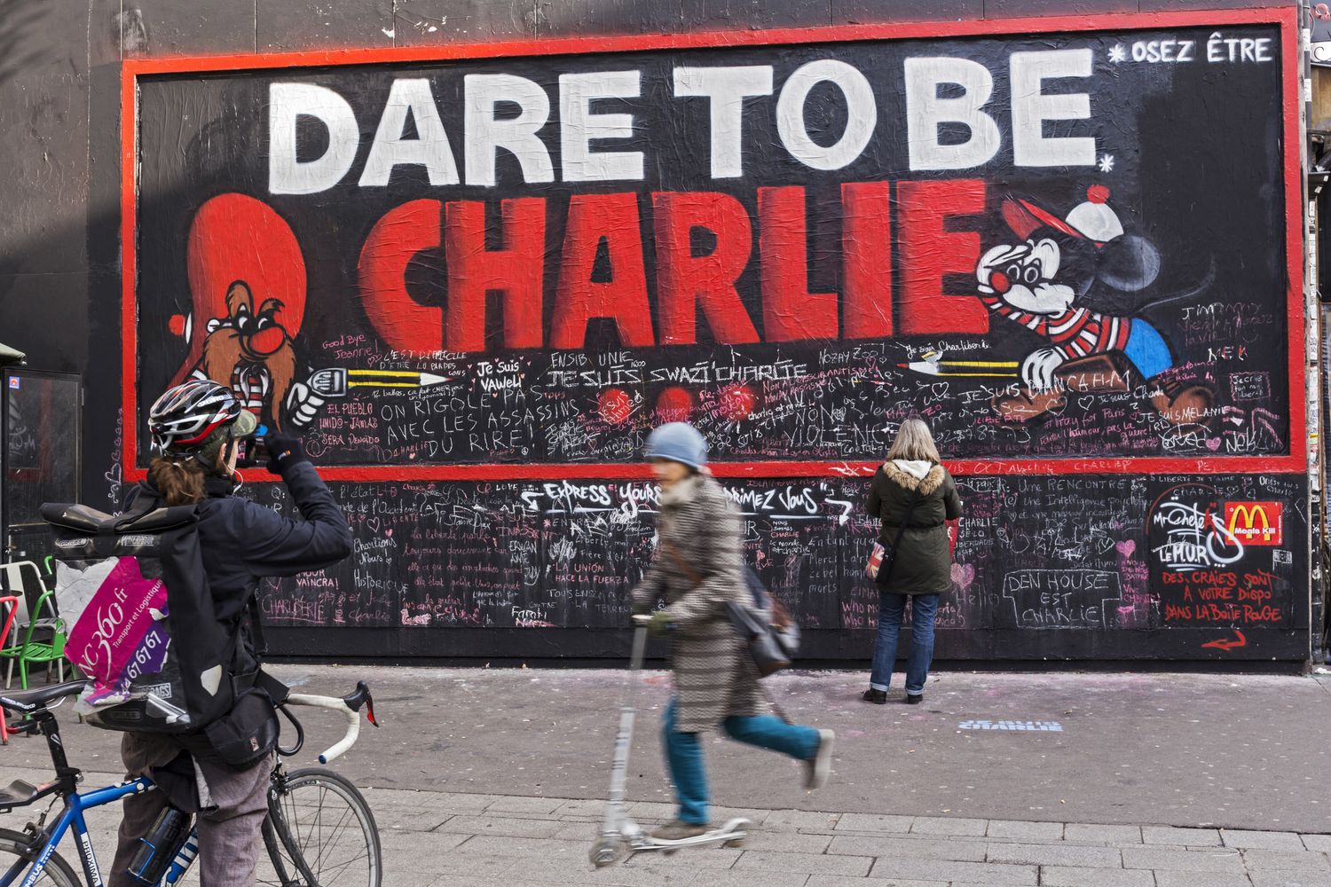 Murale per Charlie Hebdo&nbsp;