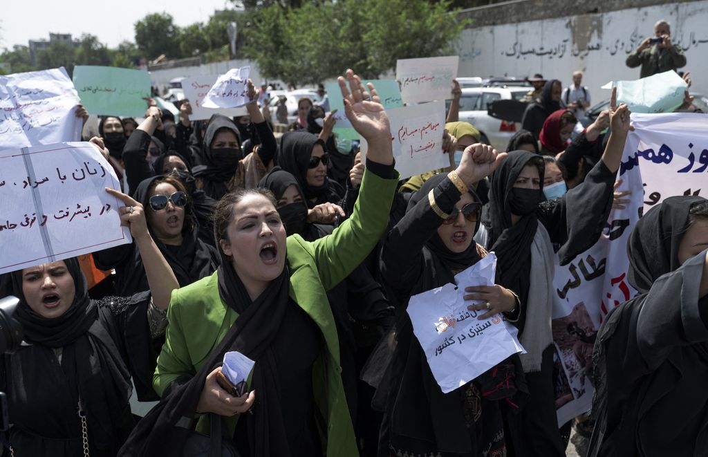 La manifestazione delle donne afghane a Kabul&nbsp;