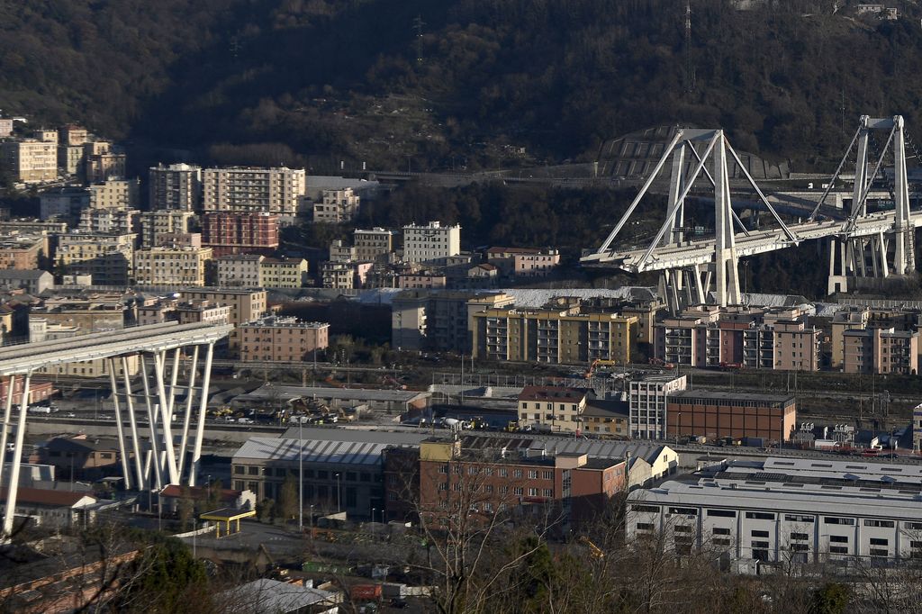 Il ponte Morandi di Genova dopo il crollo&nbsp;