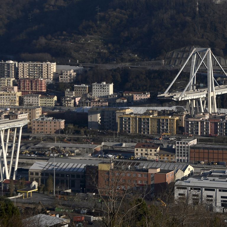 Il ponte Morandi di Genova dopo il crollo&nbsp;