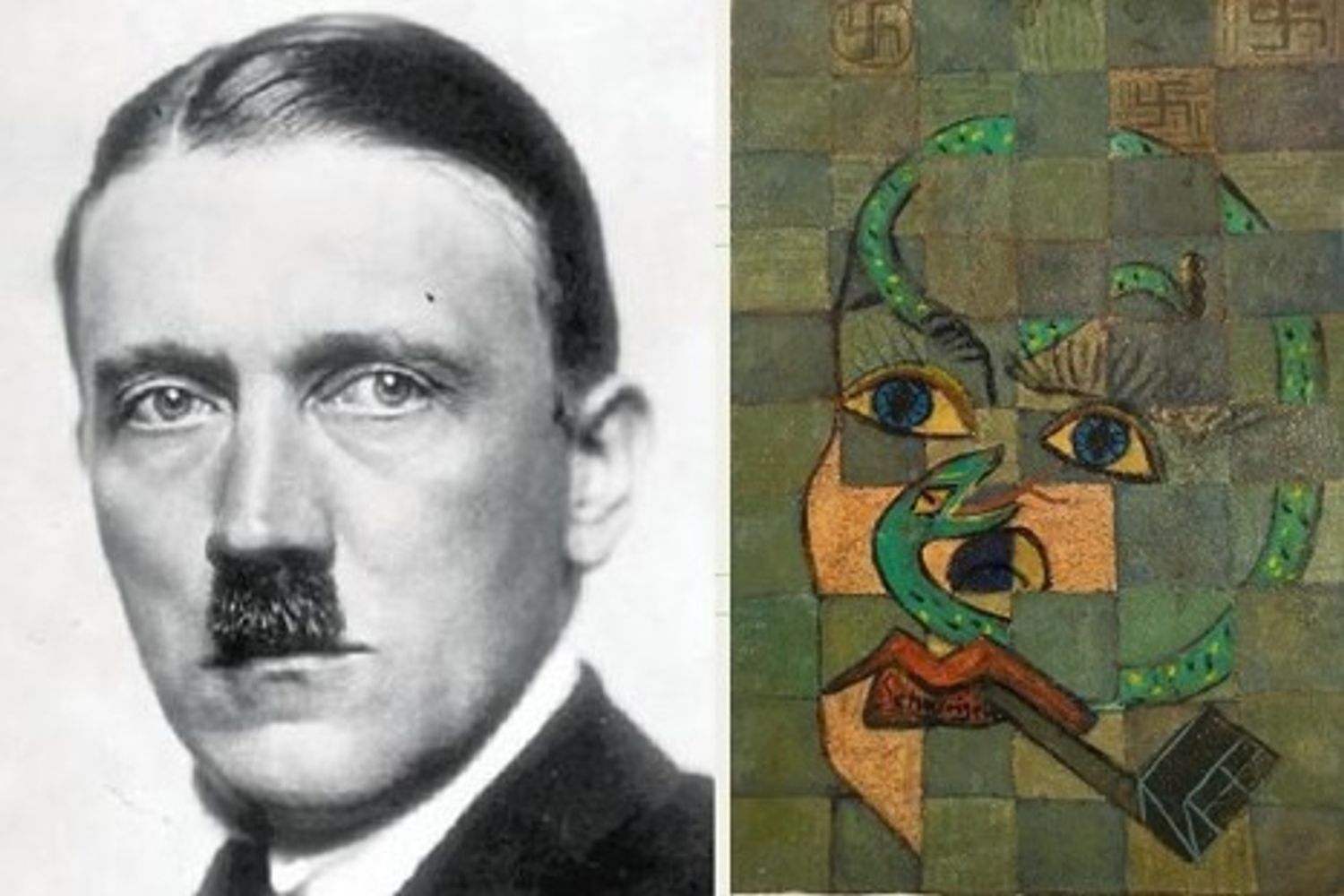 Il volto di Hitler a confronto con il dipinto di Picasso