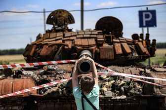 Tank russi arrugginito a Kiev&nbsp;