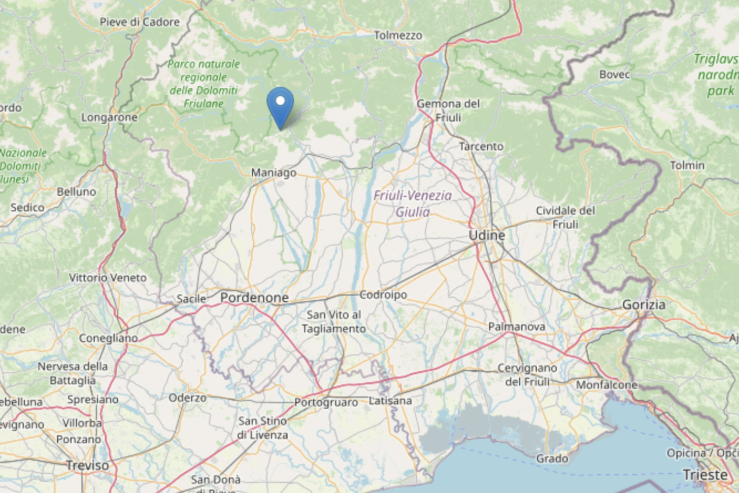 Terremoto vicino a Pordenone