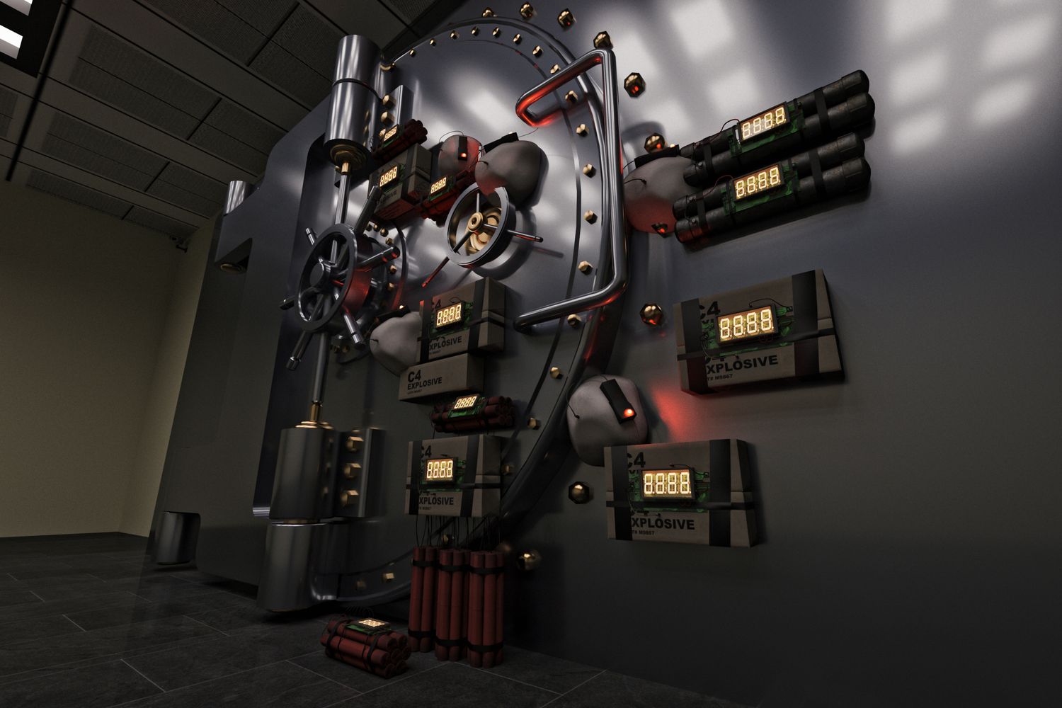 Un caveau minato con gli esplosivi