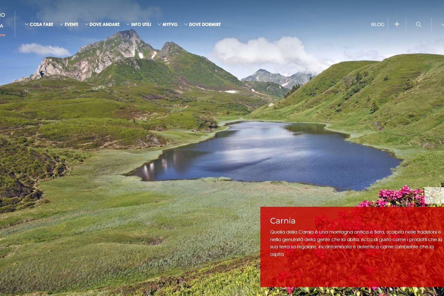 L'immagine del lago di Zollner nella Carinzia sul sito di Turismofvg.it