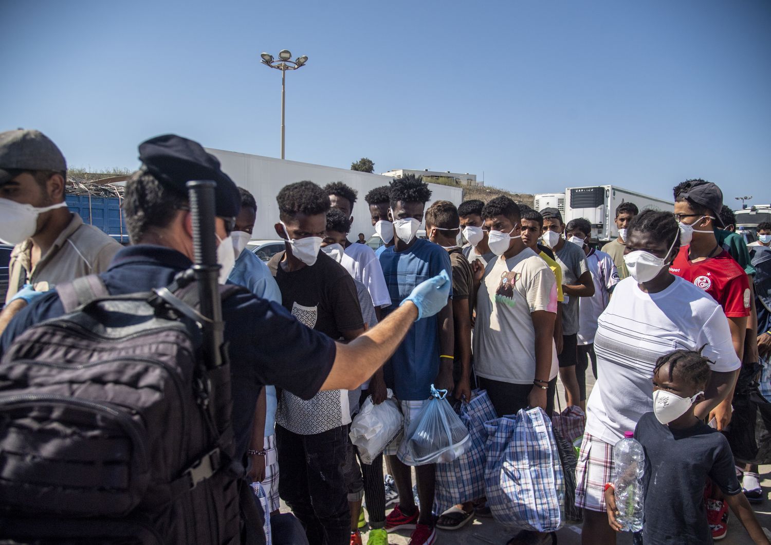 Migranti a Lampedusa&nbsp;