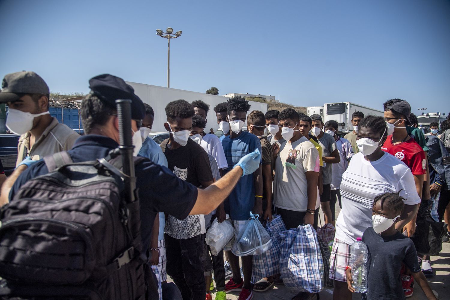 Migranti a Lampedusa&nbsp;