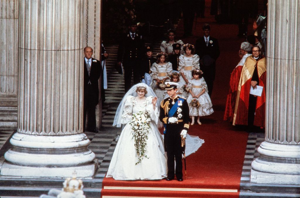La principessa Diana e il principe Carlo nel giorno del matrimonio&nbsp;