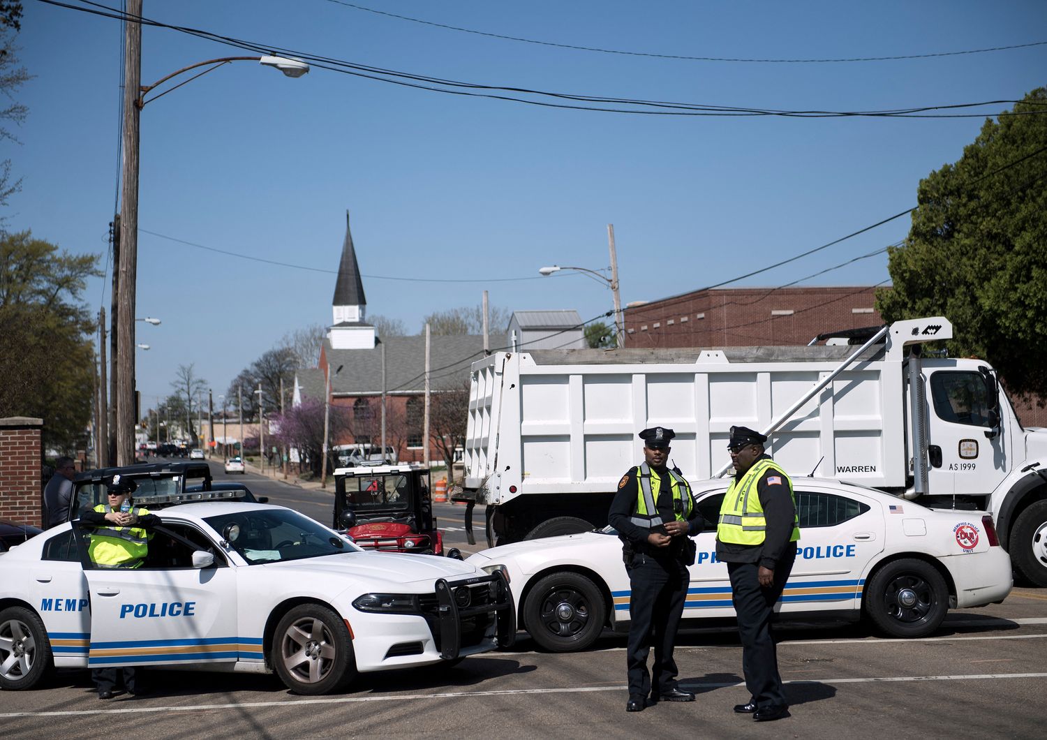 Blocco della polizia americana a Memphis