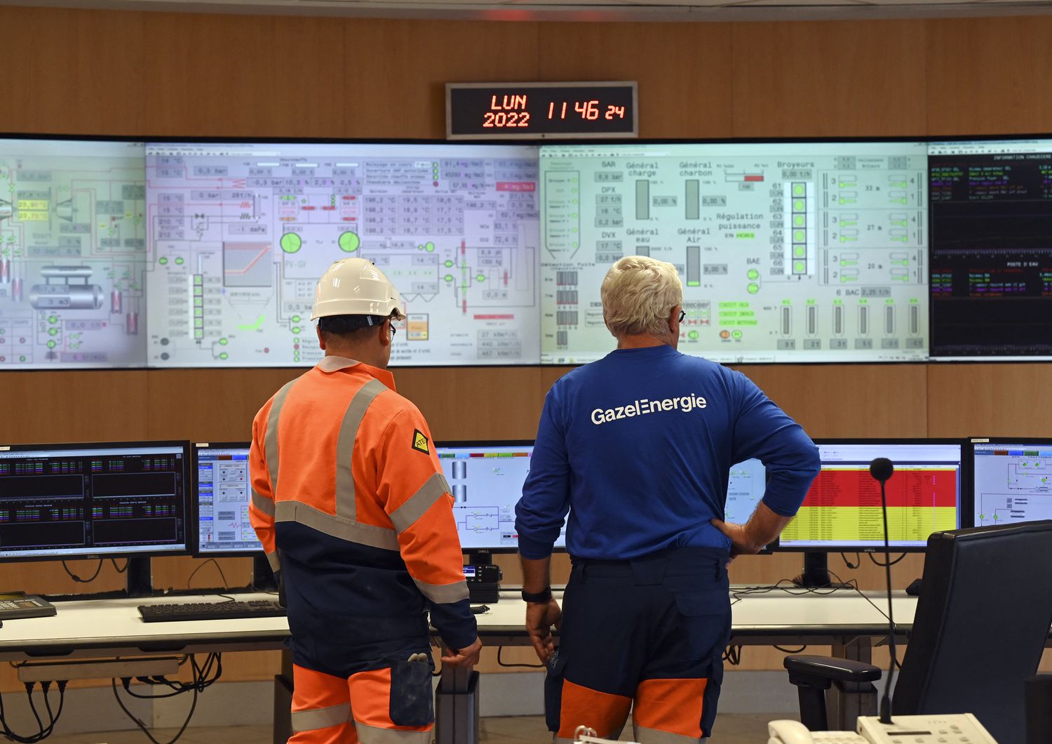 La sala di controllo di una centrale termica