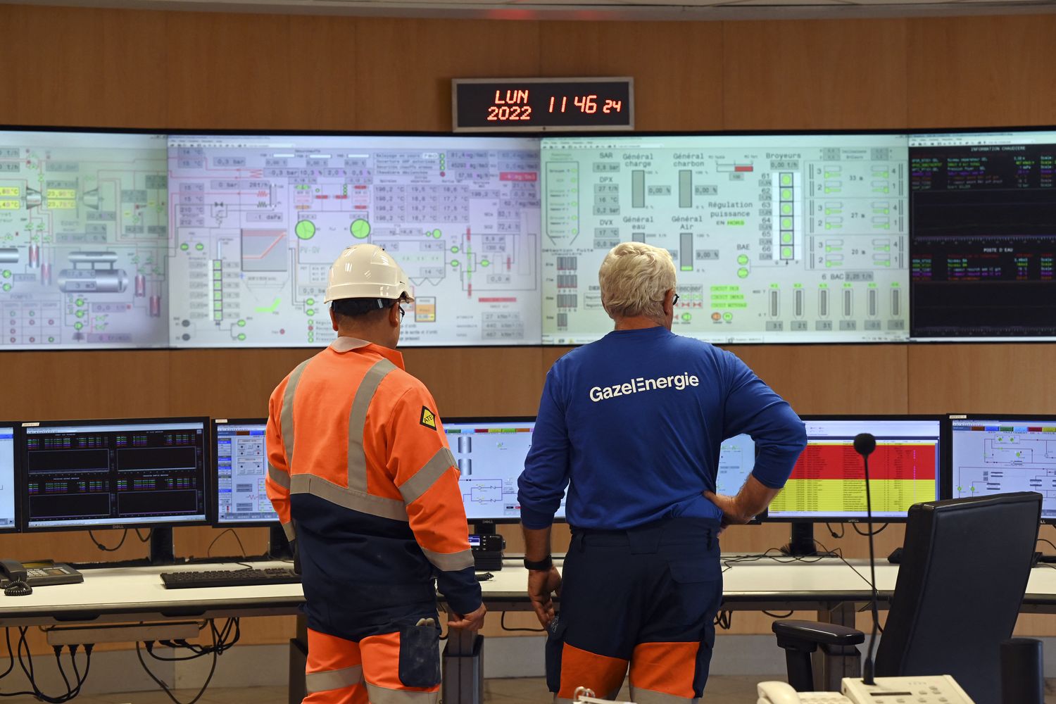 La sala di controllo di una centrale termica