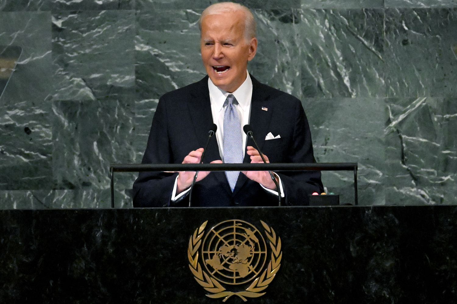 Il presidente Usa Joe Biden durante il suo intervento all'Onu