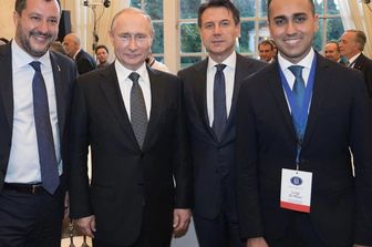 Matteo Salvini, Vladimir Putin, Giuseppe Conte, Luigi Di Maio