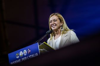 Giorgia Meloni a piazza del Popolo&nbsp;per la chiusura della campagna elettorale