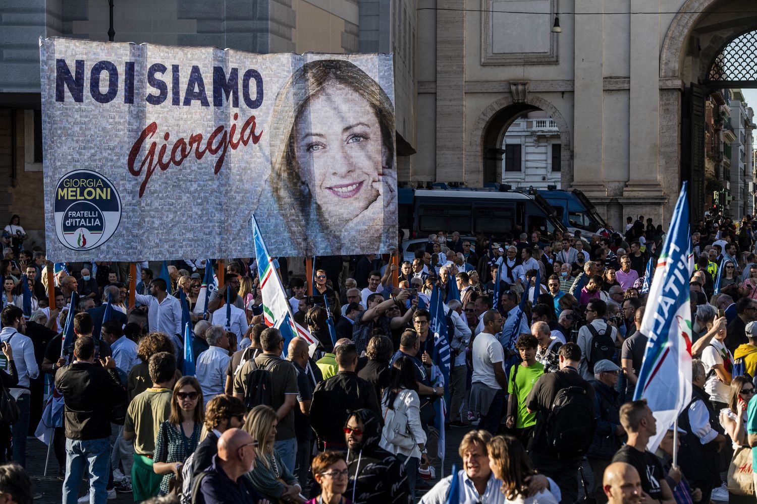 Un comizio di Giorgia Meloni&nbsp;