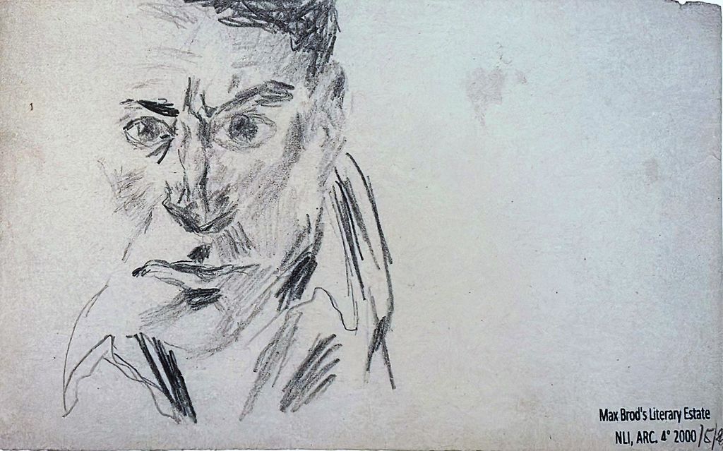 Un disegno (forse un autoritratto) di Franz Kafka