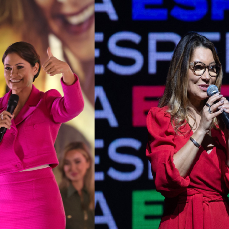 Michelle Bolsonaro e Janja Lula da Silva &nbsp;