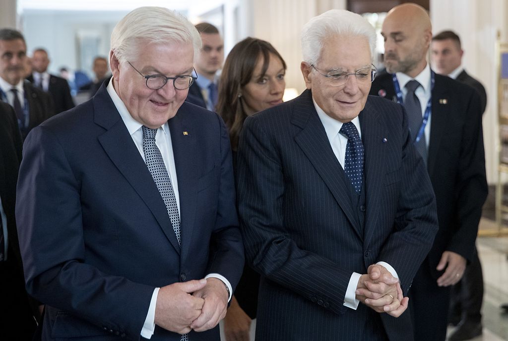 Il presidente della Repubblica Sergio Mattarella e il presidente della Repubblica Federale di Germania Frank-Walter Steinmeier&nbsp;