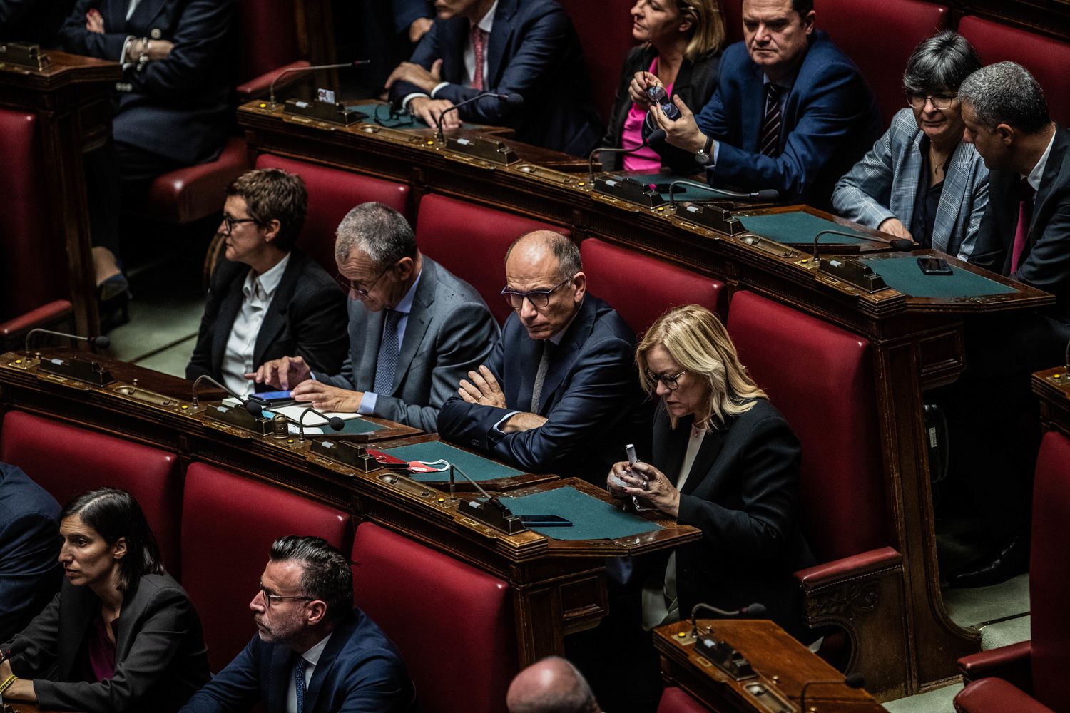 Il segretario del Pd Enrico Letta al Senato &nbsp;