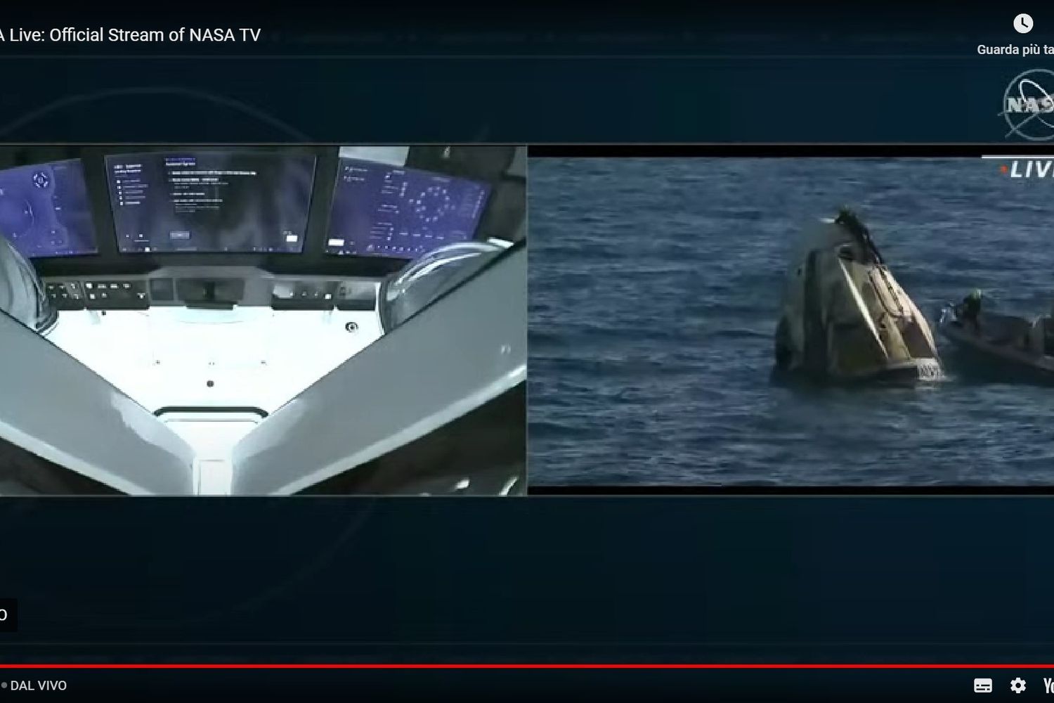 Crew Dragon ammarata al largo della Florida