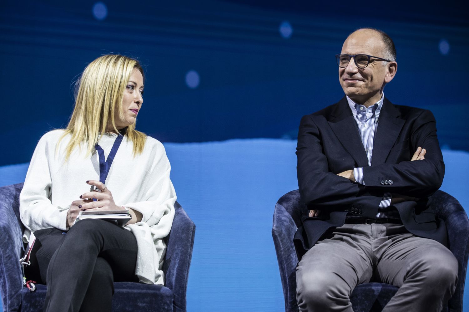 Giorgia Meloni e Enrico Letta&nbsp;