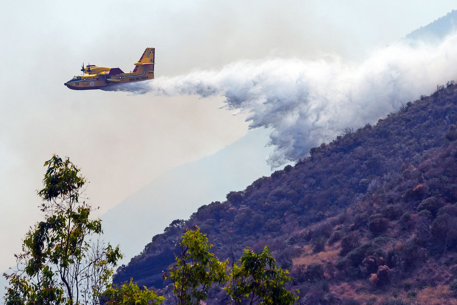 Canadair in azione a Stromboli&nbsp;