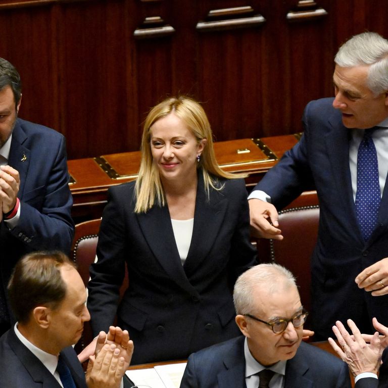 Giorgia Meloni nel suo discorso alla Camera per la fiducia