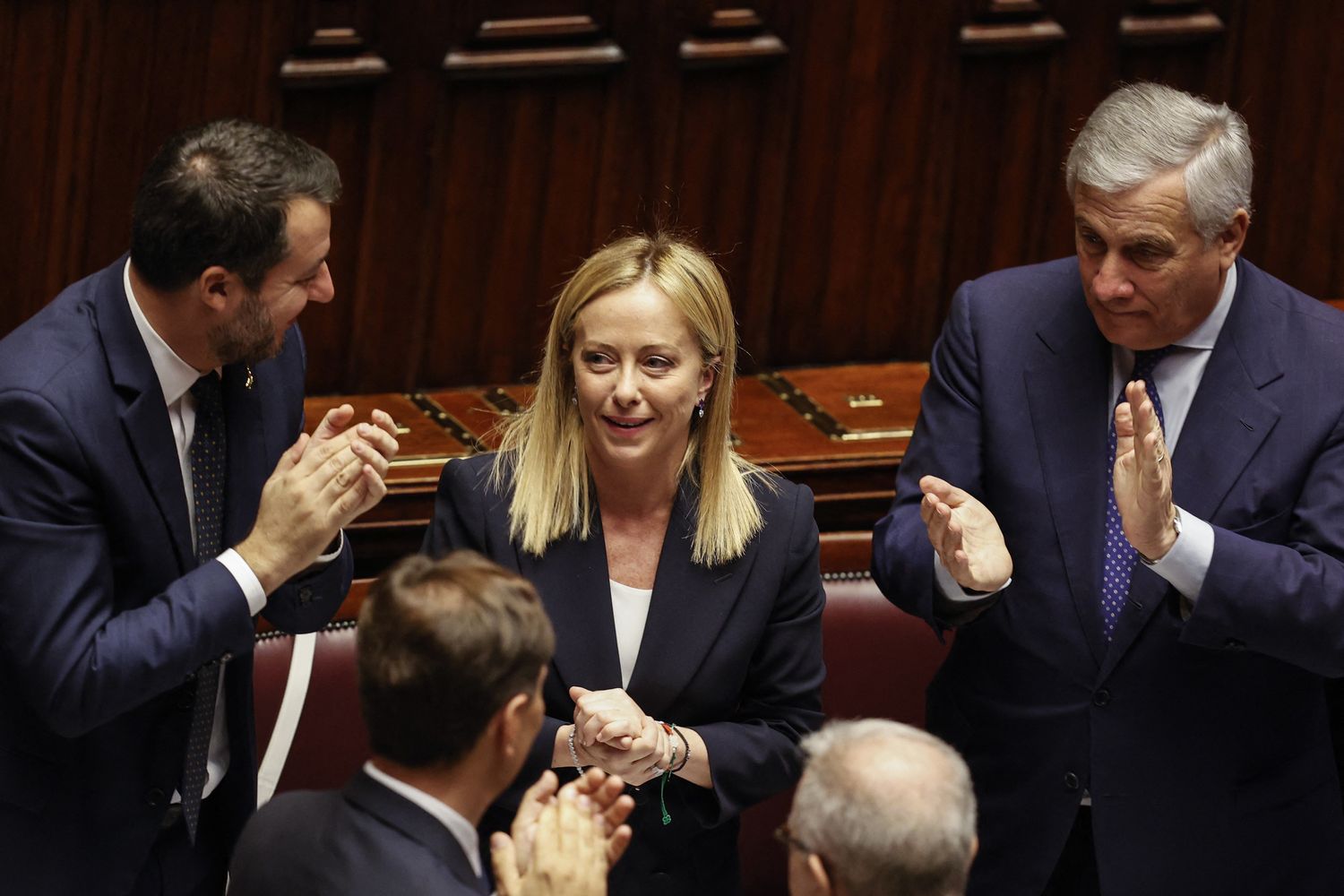 Un momento del discorso di Giorgia Meloni alla Camera