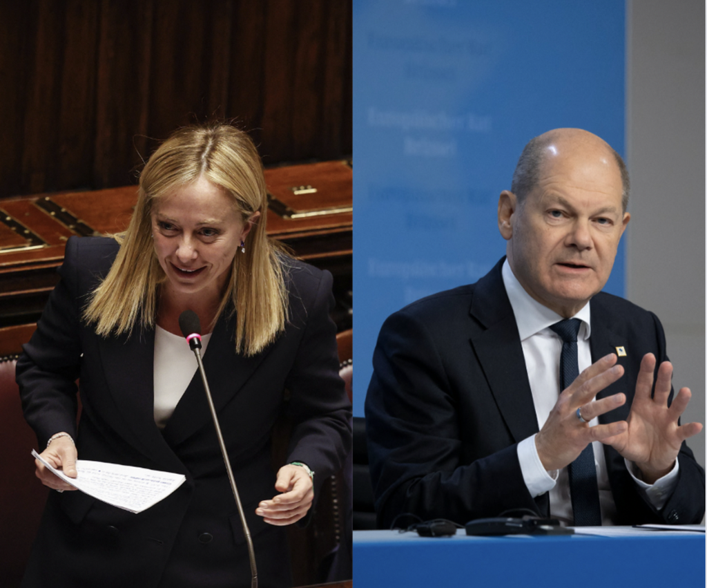 Giorgia Meloni e Olaf Scholz