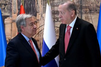 Il segretario generale dell'Onu Antonio Guterres e il presidente turco Recep Tayyip Erdogan&nbsp;