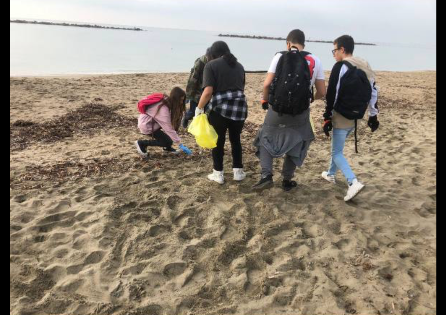 I ragazzi della 'Renzo Levi' puliscono la spiaggia di Santa Marinella