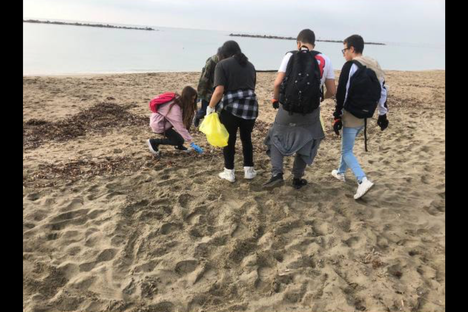 I ragazzi della 'Renzo Levi' puliscono la spiaggia di Santa Marinella
