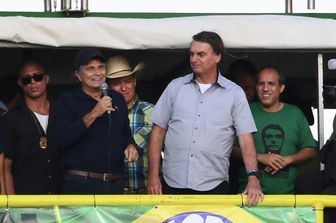 Nelson Piquet e Jair Bolsonaro&nbsp;