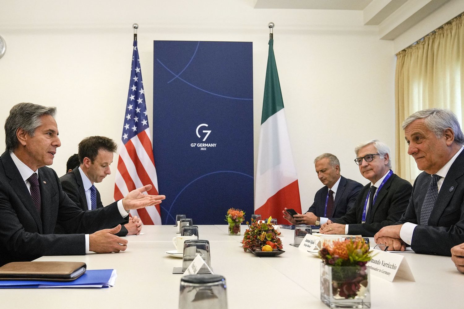 Antony Blinken e Antonio Tajani&nbsp;