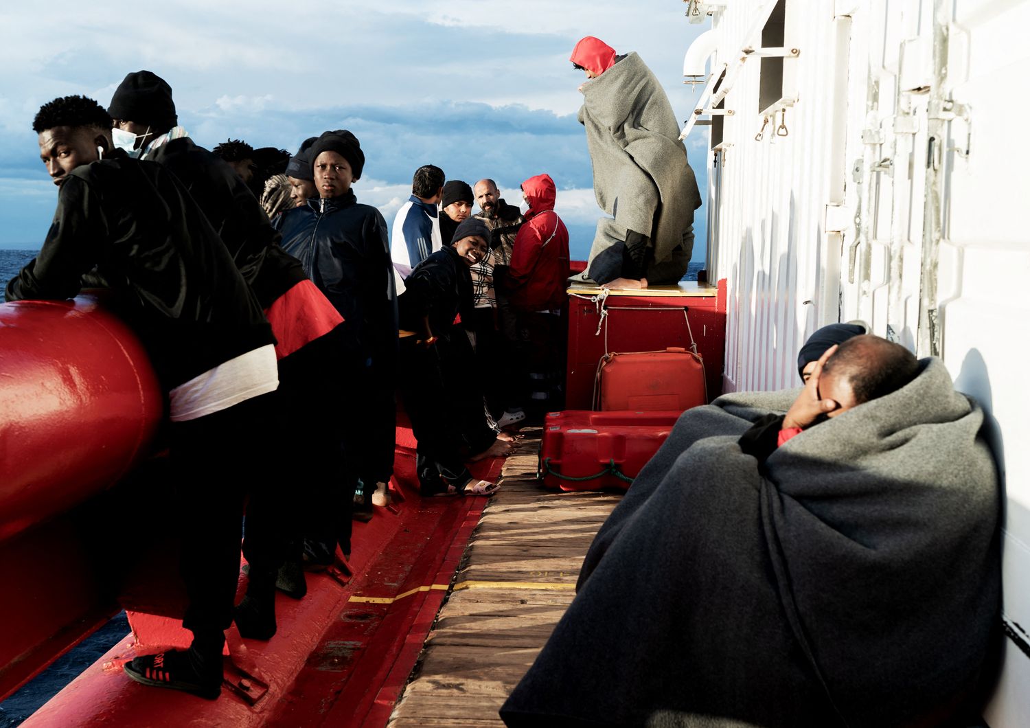 Migranti a bordo della Ocean Viking&nbsp;