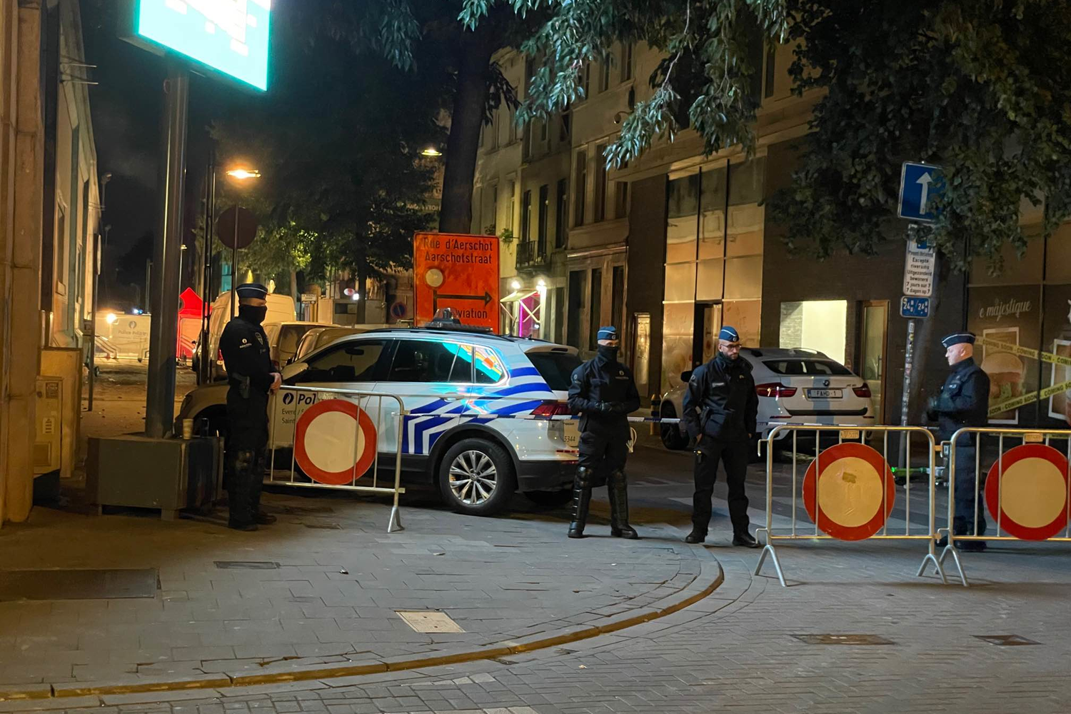 Il luogo dell'accoltellamento a Bruxelles