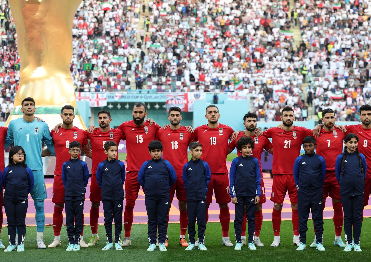 La nazionale iraniana in campo contro l'Inghilterra ai mondiali del Qatar&nbsp;