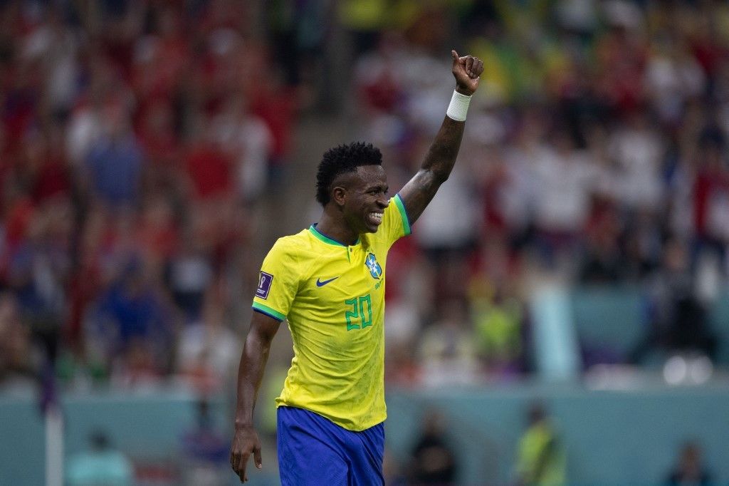 Vinicius Junior player dal Brasile durante una partita contro la Serbia&nbsp;