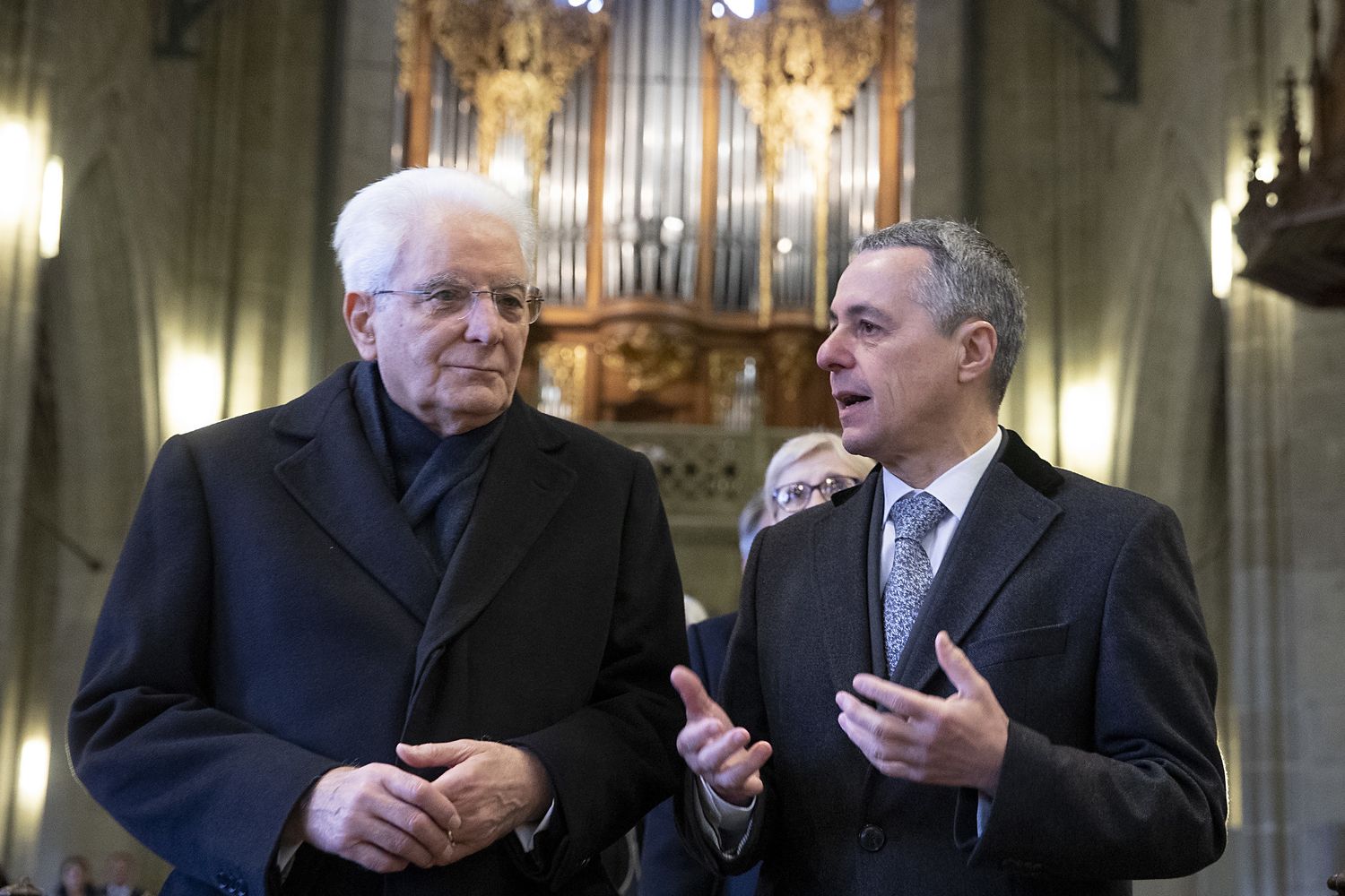 Il Presidente della Repubblica Sergio Mattarella e il Presidente della Confederazione Svizzera Ignazio Cass visitano la Cattedrale di Berna&nbsp;