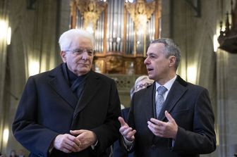 Il Presidente della Repubblica Sergio Mattarella e il Presidente della Confederazione Svizzera Ignazio Cass visitano la Cattedrale di Berna&nbsp;