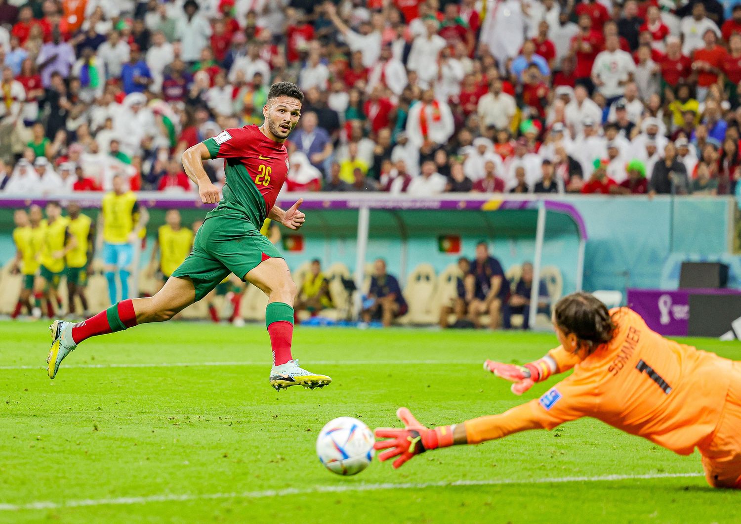 Ramos in azione in Portogallo-Svizzera