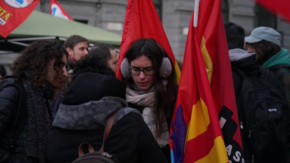 &nbsp;La manifestazione davanti alla Scala