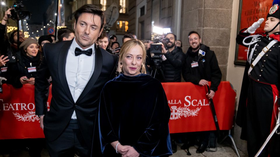 Giorgia Meloni con Andrea Giambruno