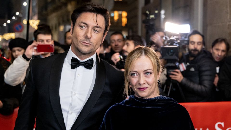 Giorgia Meloni con Andrea Giambruno