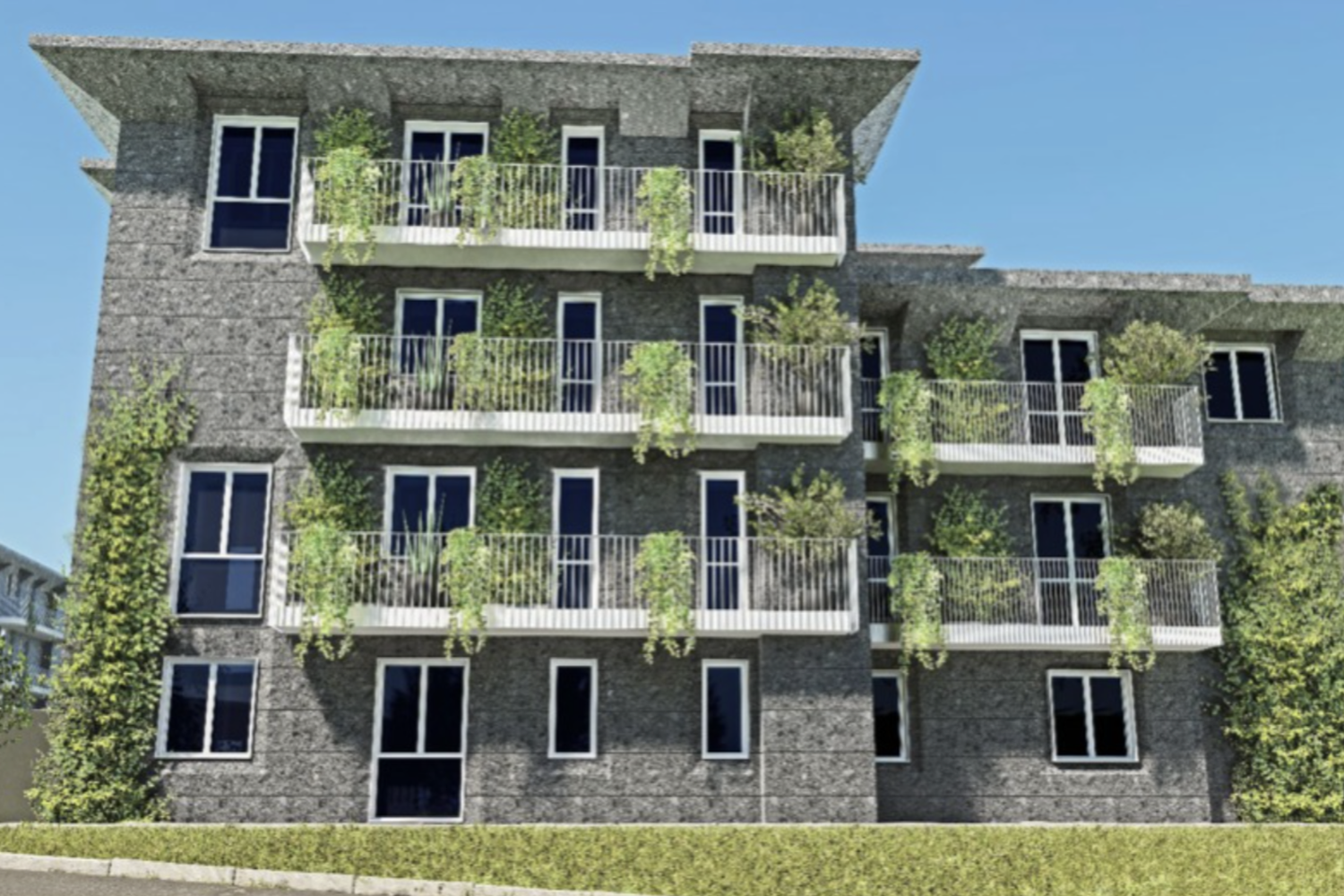 Il rendering della palazzina di Airuno