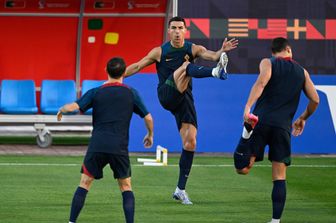 Gli allenamenti dei giocatori del Portogallo, tra cui Ronaldo