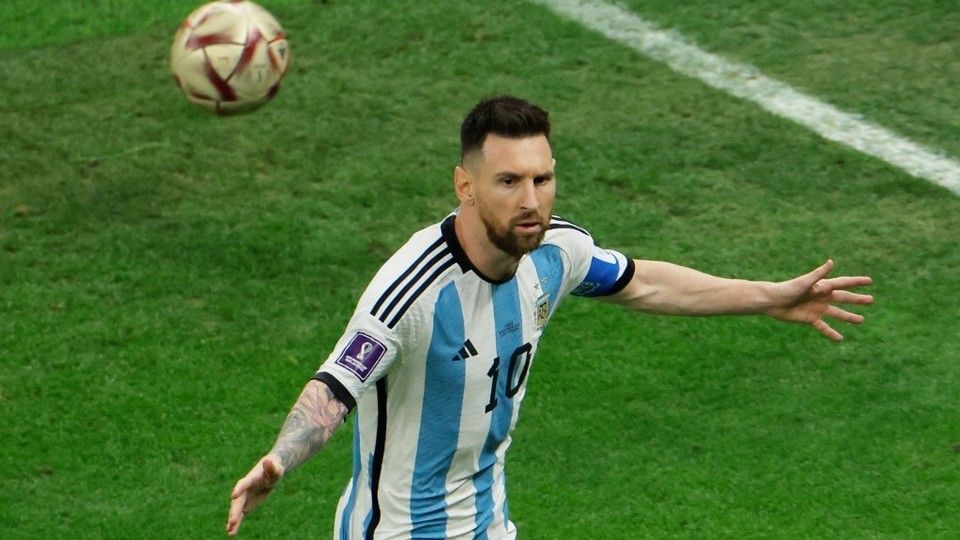 Leo Messi festeggia il primo gol